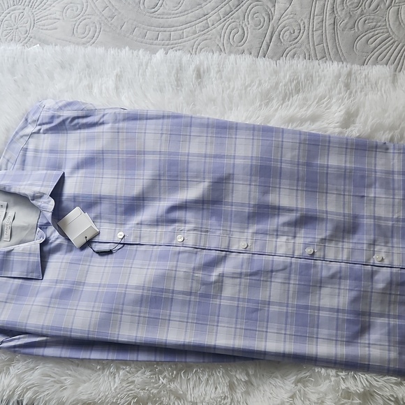 Calvin Klein Blue Dress Shirt with Point Collar - Picture 4 of 5